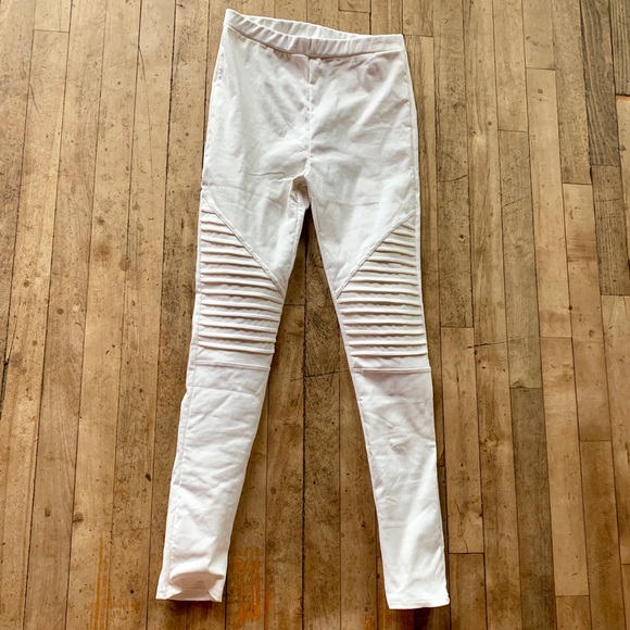 Venti6 Cream Faux Suede Leggings - Picture 3 of 9